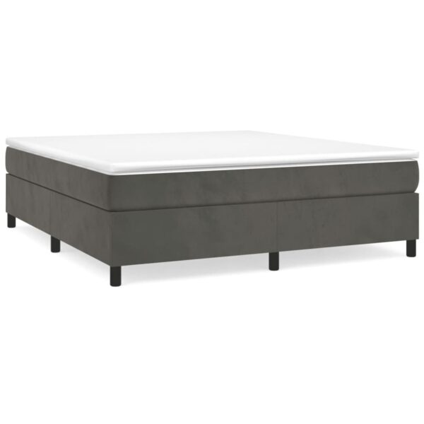 vidaXL Bed Frame Dark Gray 76"x79.9" King Velvet - Image 2