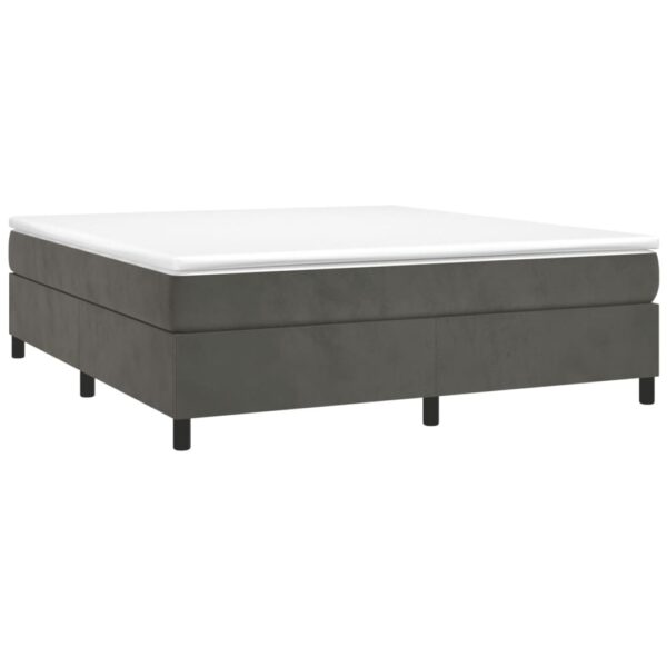 vidaXL Bed Frame Dark Gray 76"x79.9" King Velvet - Image 3