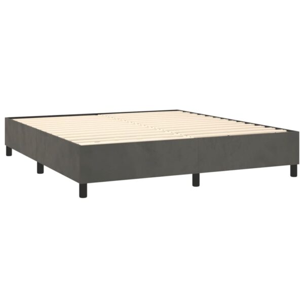 vidaXL Bed Frame Dark Gray 76"x79.9" King Velvet - Image 4