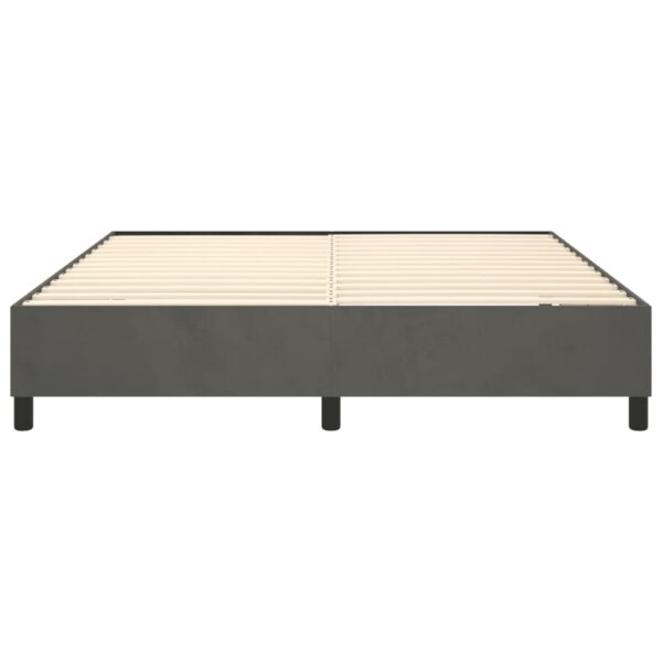 vidaXL Bed Frame Dark Gray 76"x79.9" King Velvet - Image 5