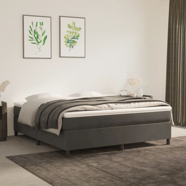 vidaXL Bed Frame Dark Gray 76"x79.9" King Velvet