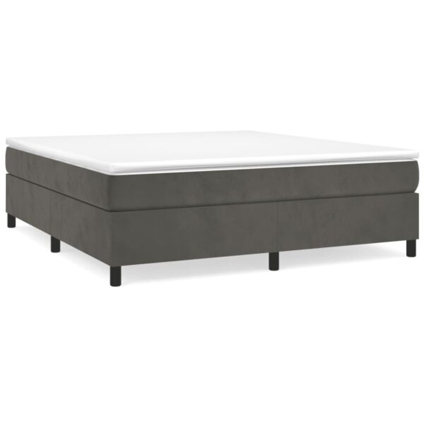 vidaXL Bed Frame Dark Gray 72"x83.9" California King Velvet - Image 2