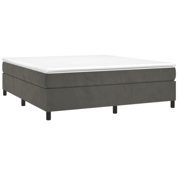 vidaXL Bed Frame Dark Gray 72"x83.9" California King Velvet - Image 3