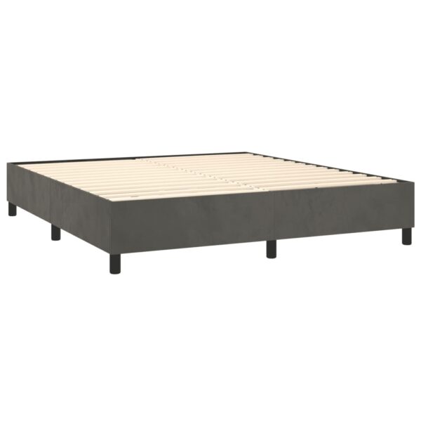 vidaXL Bed Frame Dark Gray 72"x83.9" California King Velvet - Image 4