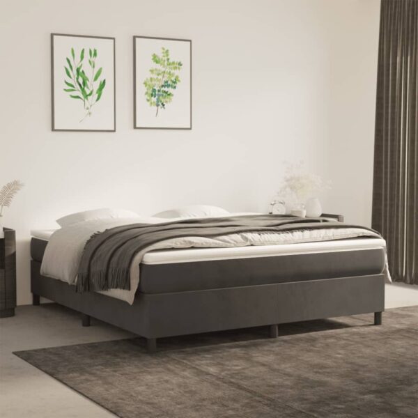 vidaXL Bed Frame Dark Gray 72"x83.9" California King Velvet