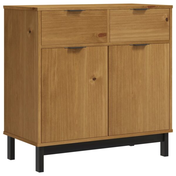 vidaXL Highboard with Glass Doors FLAM 31.5"x15.7"x70.9" Solid Wood Pine - Image 9