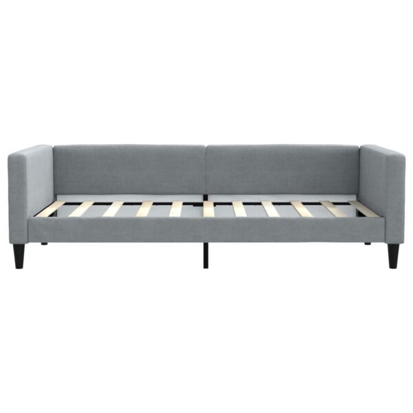 vidaXL Daybed with Trundle Light Gray 39.4"x74.8" Fabric - Image 7