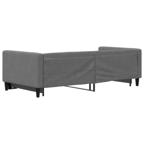 vidaXL Daybed with Trundle Dark Gray 39.4"x74.8" Fabric - Image 5