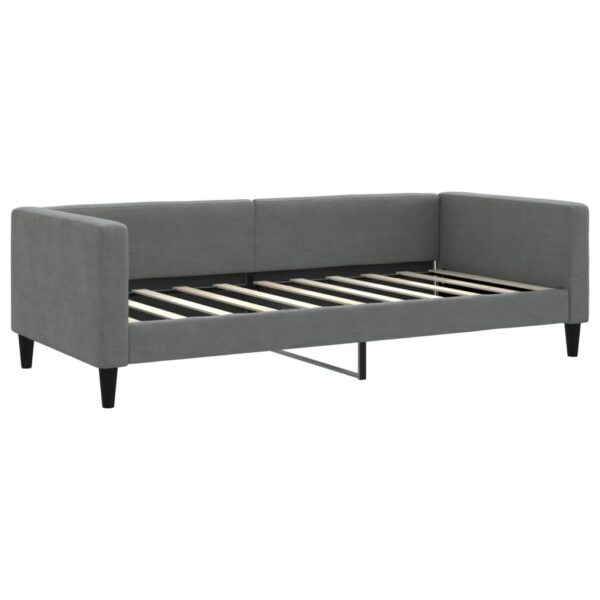 vidaXL Daybed with Trundle Dark Gray 39.4"x74.8" Fabric - Image 6