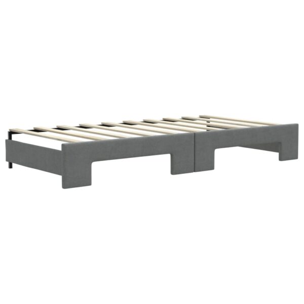 vidaXL Daybed with Trundle Dark Gray 39.4"x74.8" Fabric - Image 8