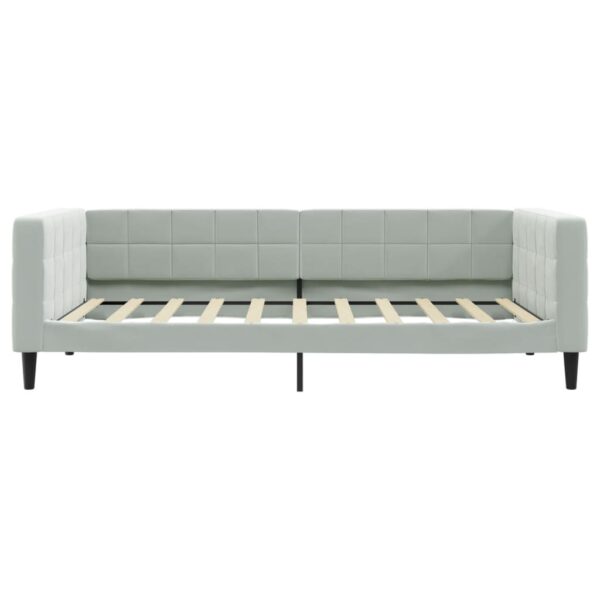 vidaXL Daybed with Trundle Light Gray 39.4"x74.8" Velvet - Image 7