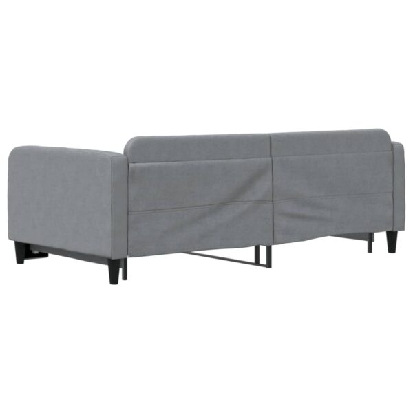 vidaXL Daybed with Trundle Light Gray 39.4"x74.8" Fabric - Image 5