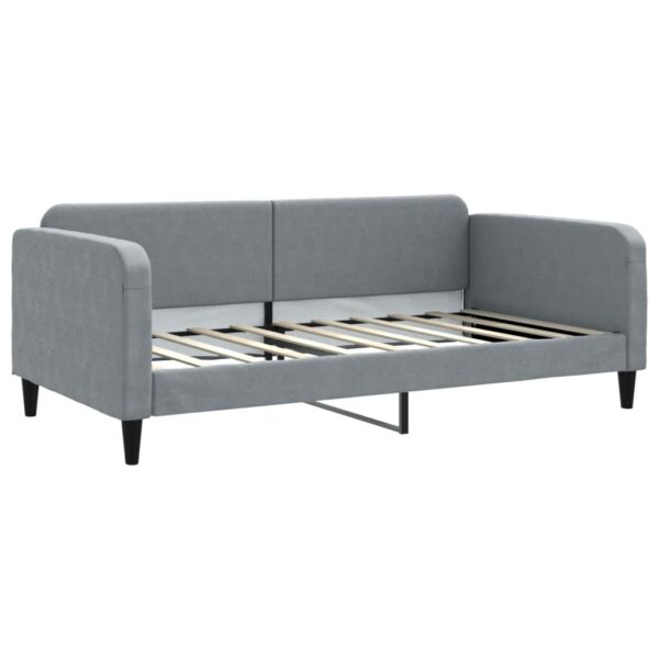 vidaXL Daybed with Trundle Light Gray 39.4"x74.8" Fabric - Image 6