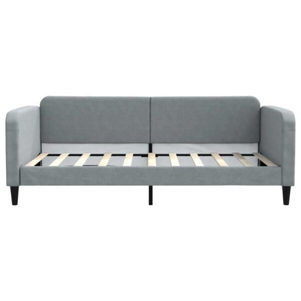 vidaXL Daybed with Trundle Light Gray 39.4"x74.8" Fabric - Image 7