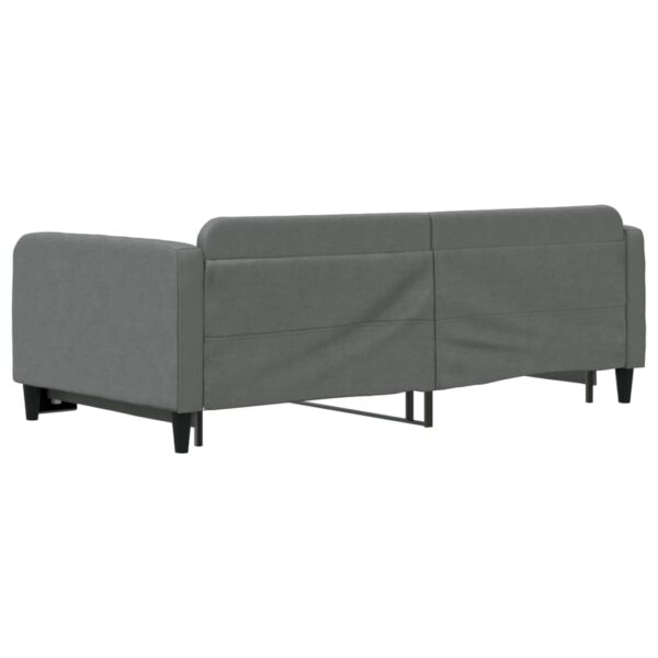 vidaXL Daybed with Trundle Dark Gray 39.4"x74.8" Fabric - Image 5