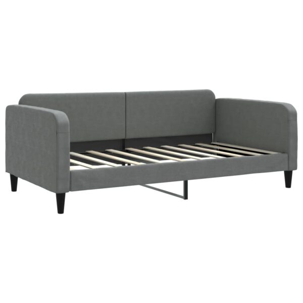 vidaXL Daybed with Trundle Dark Gray 39.4"x74.8" Fabric - Image 6