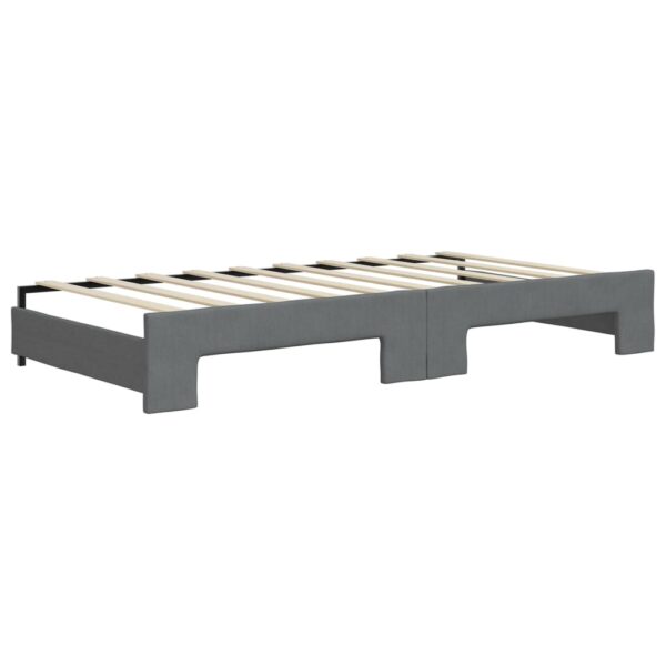 vidaXL Daybed with Trundle Dark Gray 39.4"x74.8" Fabric - Image 8