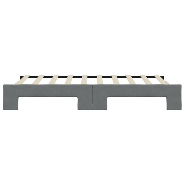 vidaXL Daybed with Trundle Dark Gray 39.4"x74.8" Fabric - Image 9