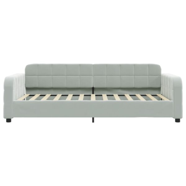 vidaXL Daybed with Trundle Light Gray 39.4"x74.8" Velvet - Image 7