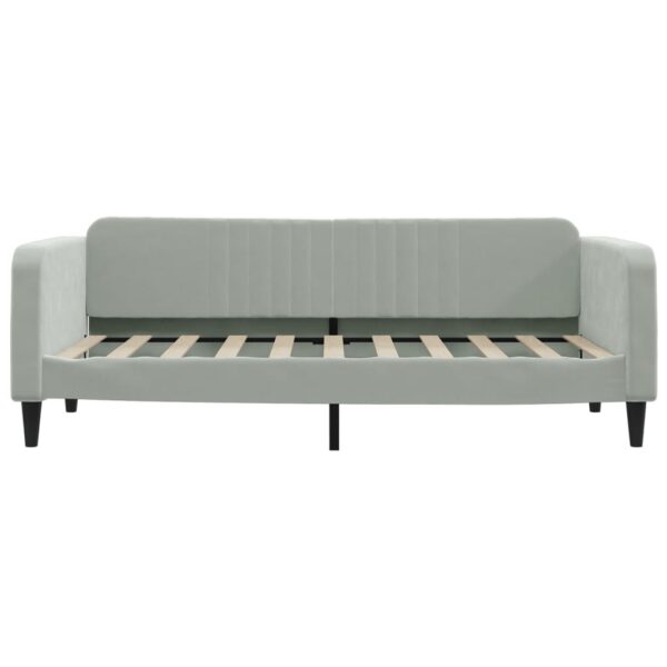 vidaXL Daybed with Trundle Light Gray 39.4"x74.8" Velvet - Image 7