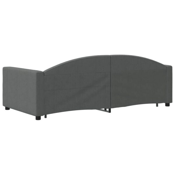 vidaXL Daybed with Trundle Dark Gray 39.4"x74.8" Fabric - Image 5