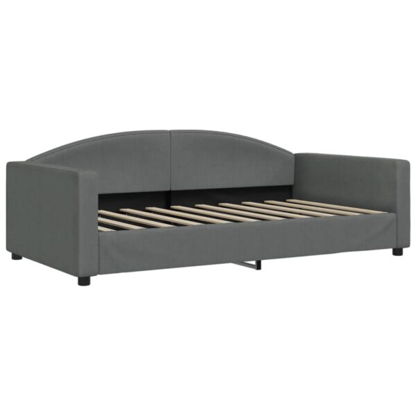 vidaXL Daybed with Trundle Dark Gray 39.4"x74.8" Fabric - Image 6