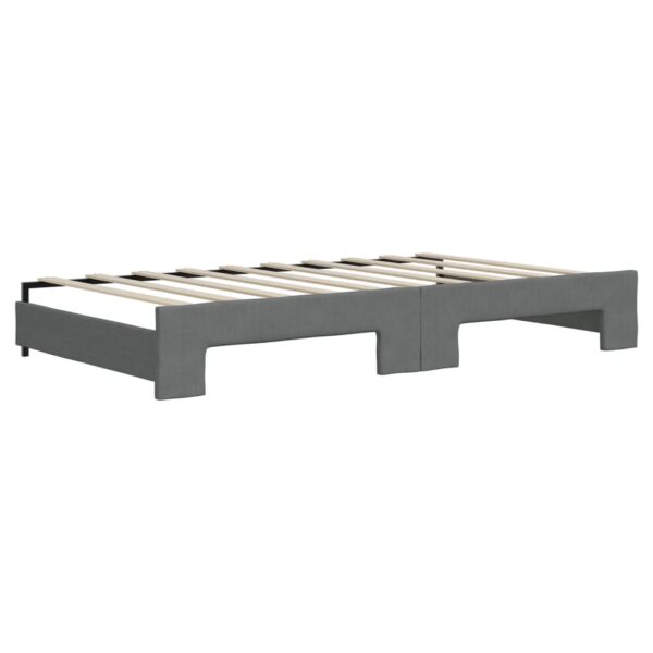 vidaXL Daybed with Trundle Dark Gray 39.4"x74.8" Fabric - Image 7