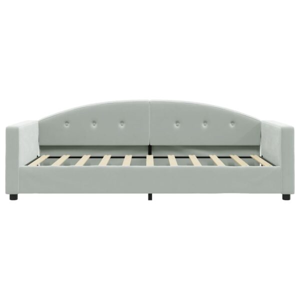 vidaXL Daybed with Trundle Light Gray 39.4"x74.8" Velvet - Image 7