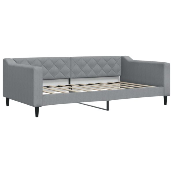 vidaXL Daybed with Trundle Light Gray 39.4"x74.8" Fabric - Image 6