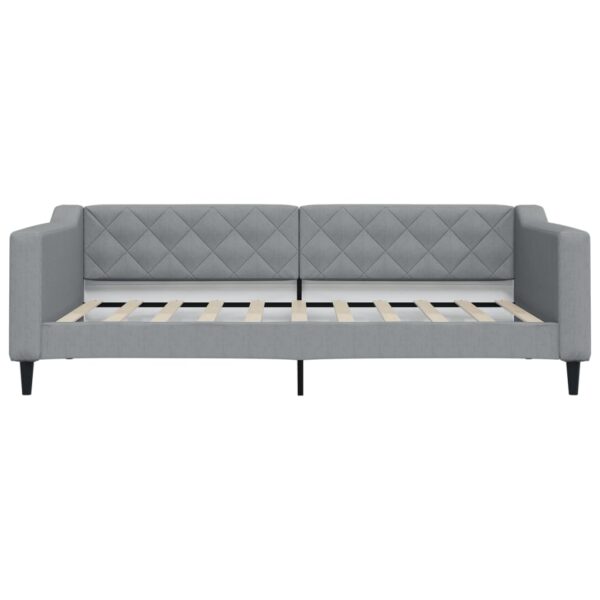 vidaXL Daybed with Trundle Light Gray 39.4"x74.8" Fabric - Image 7