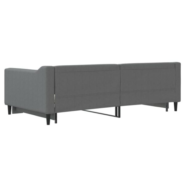 vidaXL Daybed with Trundle Dark Gray 39.4"x74.8" Fabric - Image 5