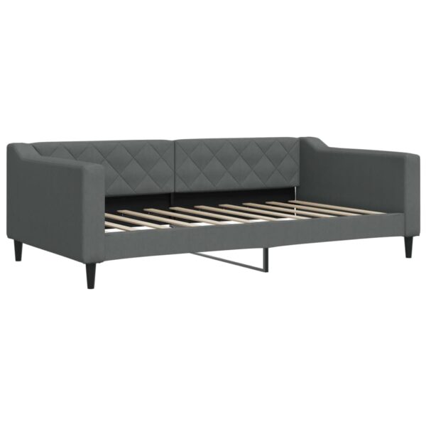 vidaXL Daybed with Trundle Dark Gray 39.4"x74.8" Fabric - Image 6