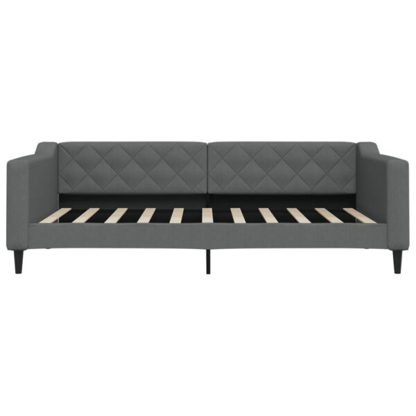 vidaXL Daybed with Trundle Dark Gray 39.4"x74.8" Fabric - Image 7