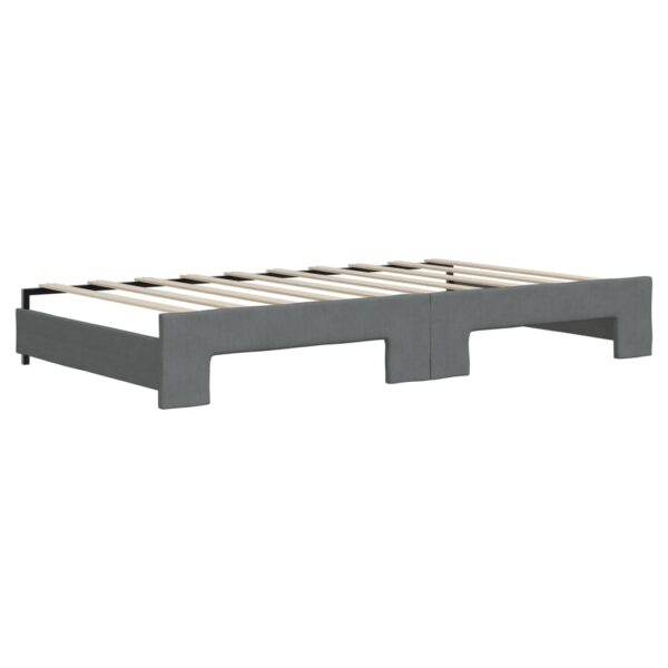 vidaXL Daybed with Trundle Dark Gray 39.4"x74.8" Fabric - Image 8