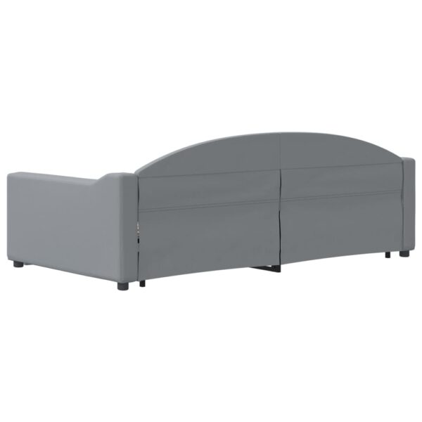 vidaXL Daybed with Trundle Light Gray 39.4"x74.8" Fabric - Image 5