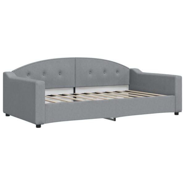 vidaXL Daybed with Trundle Light Gray 39.4"x74.8" Fabric - Image 6