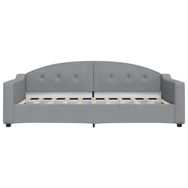 vidaXL Daybed with Trundle Light Gray 39.4"x74.8" Fabric - Image 7