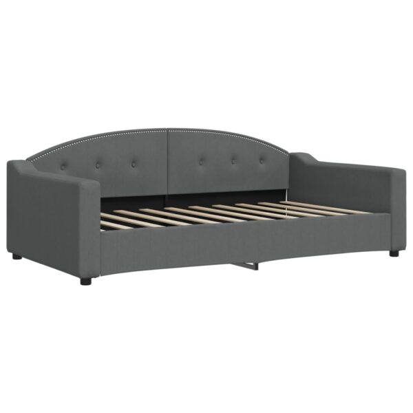 vidaXL Daybed with Trundle Dark Gray 39.4"x74.8" Fabric - Image 6