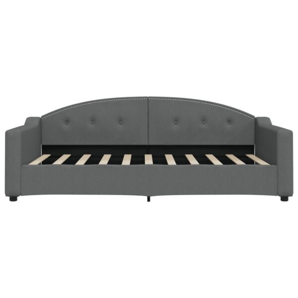 vidaXL Daybed with Trundle Dark Gray 39.4"x74.8" Fabric - Image 7