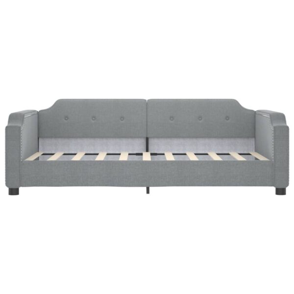 vidaXL Daybed with Trundle Light Gray 39.4"x74.8" Fabric - Image 6