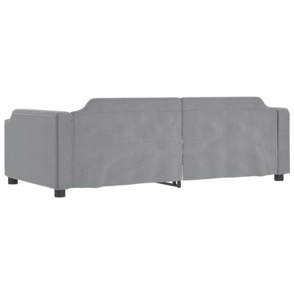 vidaXL Daybed with Trundle Light Gray 39.4"x74.8" Fabric - Image 7