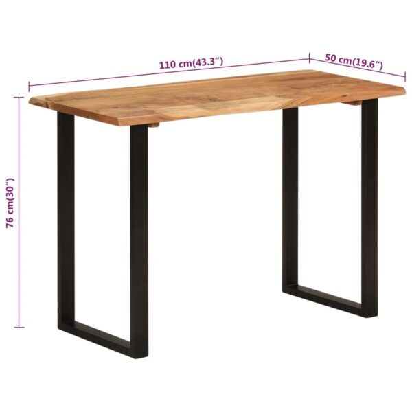 vidaXL Dining Table 43.3"x19.7"x29.9" Solid Wood Acacia - Image 8