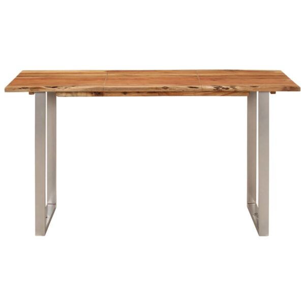 vidaXL Dining Table 55.1"x27.6"x29.9" Solid Wood Acacia - Image 2