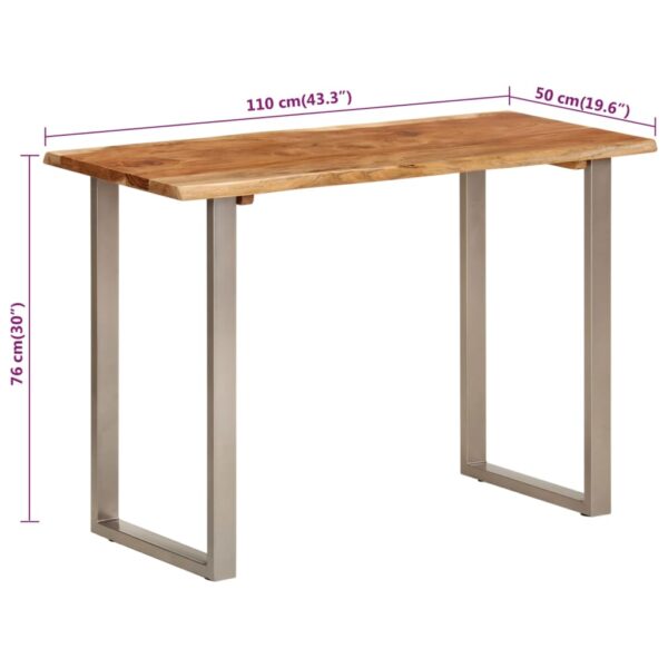 vidaXL Dining Table 43.3"x19.7"x29.9" Solid Wood Acacia - Image 8