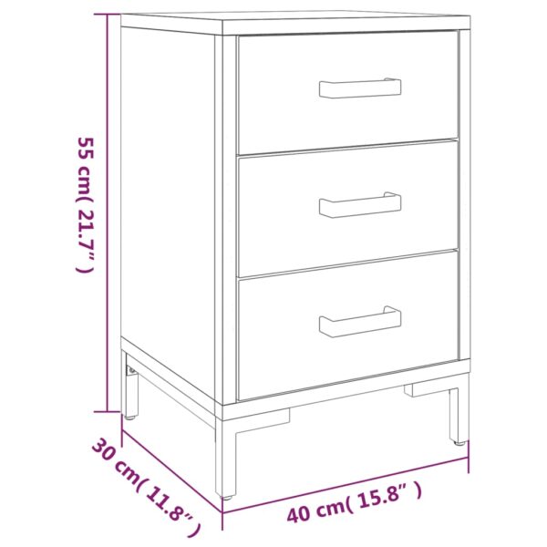 vidaXL Bedside Cabinets 2 pcs 15.7"x11.8"x21.7" Solid Wood Pine - Image 8