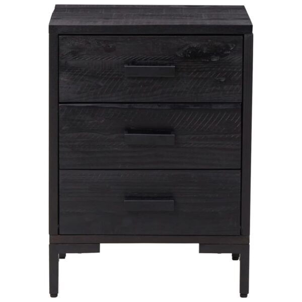 vidaXL Bedside Cabinets 2 pcs Black 15.7"x11.8"x21.7" Solid Wood Pine - Image 5