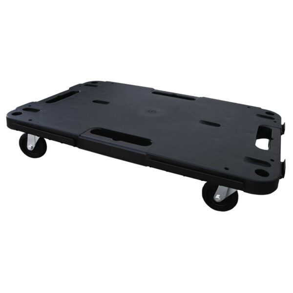 vidaXL Transport Trolleys 3 pcs Black 22.8"x15"x4.7" Polypropylene - Image 7