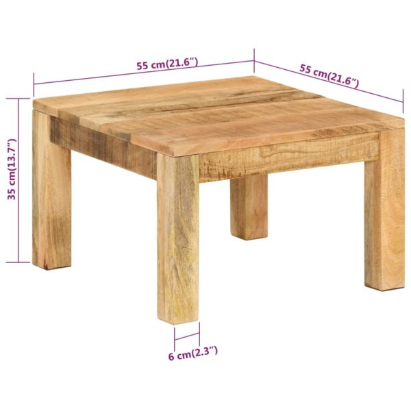 vidaXL Coffee Table 21.7"x21.7"x13.8" Solid Wood Mango - Image 8