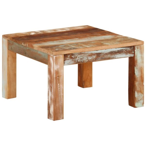 vidaXL Coffee Table 21.7"x21.7"x13.8" Solid Wood Reclaimed - Image 9