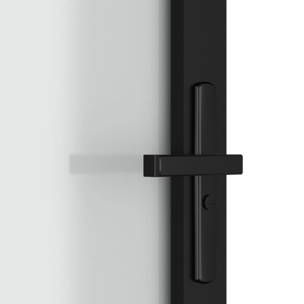 vidaXL Interior Door 36.6"x79.3" Black Matt Glass and Aluminum - Image 5